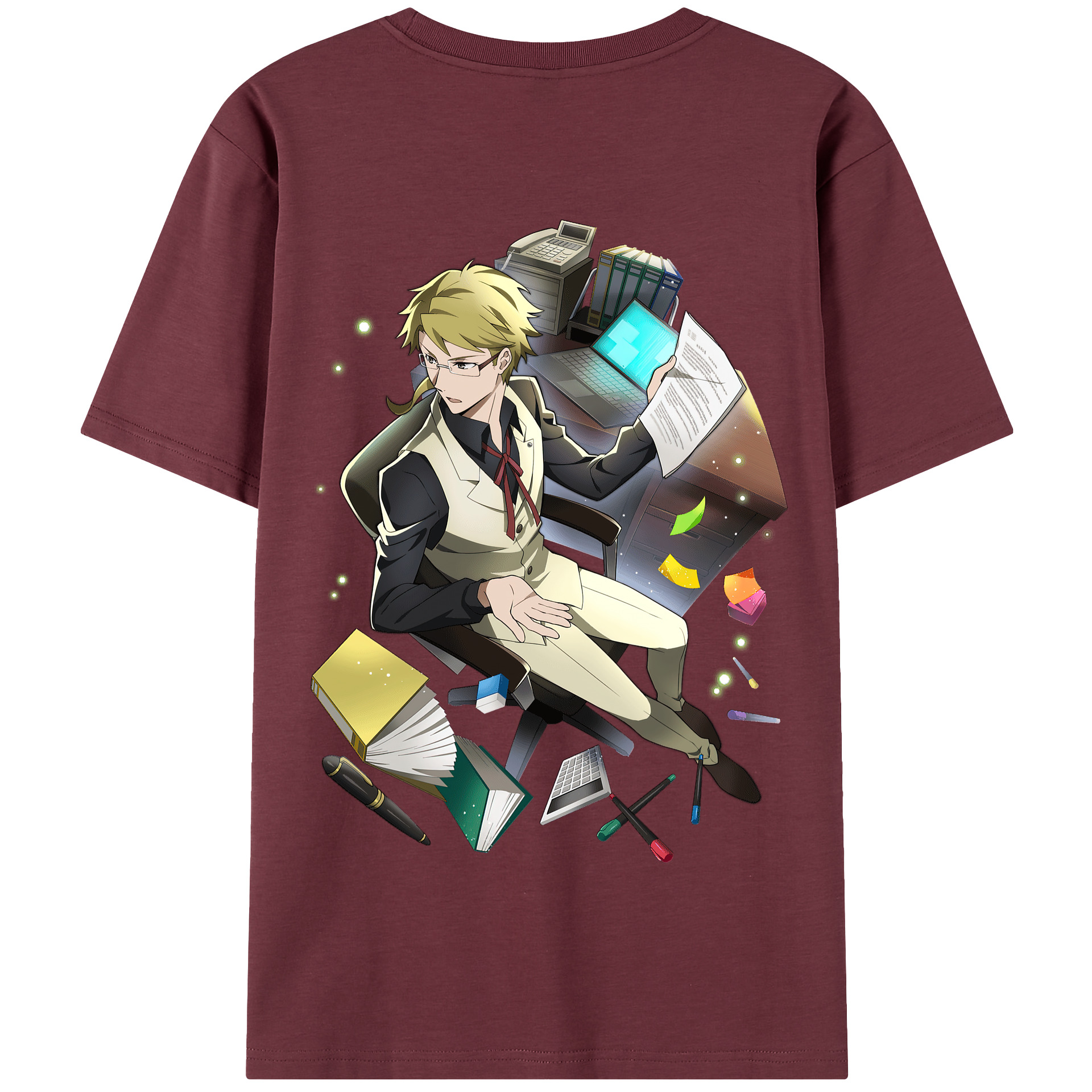 （画像用） 文豪ストレイドッグス Bungo Stray Dogs 綿100％半袖Tシャツ（背面プリント）